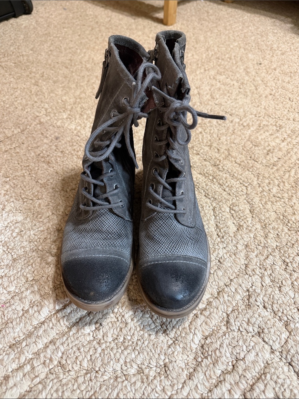 Women’s Lace-Up Ankle Boots in Charcoal